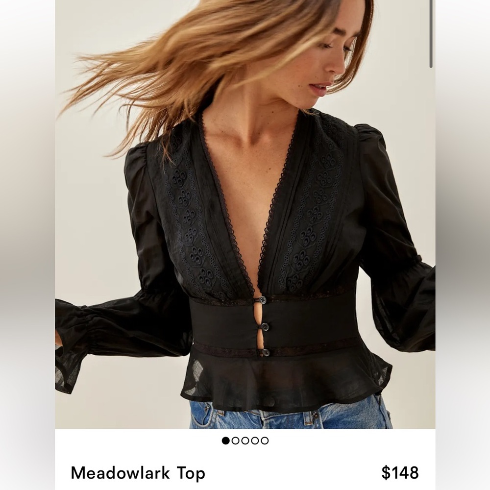 Reformation Black Meadowlark Top *tear